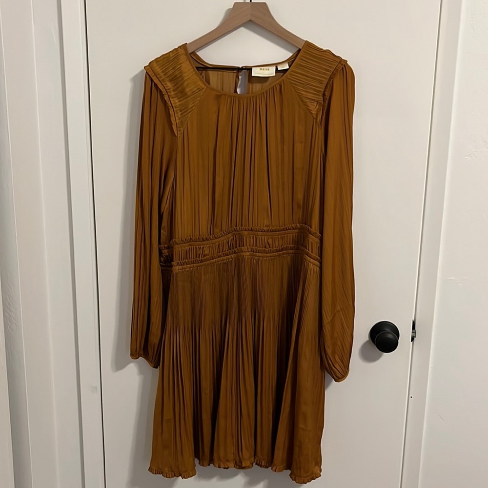 COPY - Anthropologie Pleated Long Sleeve Dress